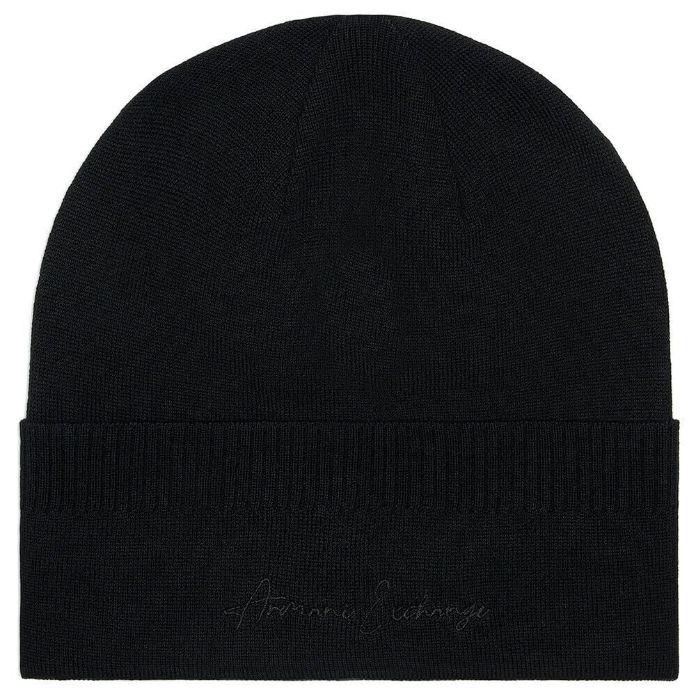 9393 Ribbed Beanie Hat Nero, One Size